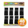 MF LABEL 48 Pcs Black Bobby Pins for Women & Girls | Strong Hold Hair Pins | Spring Steel Hair Clips | Hair Styling Accessories for Daily Use Big