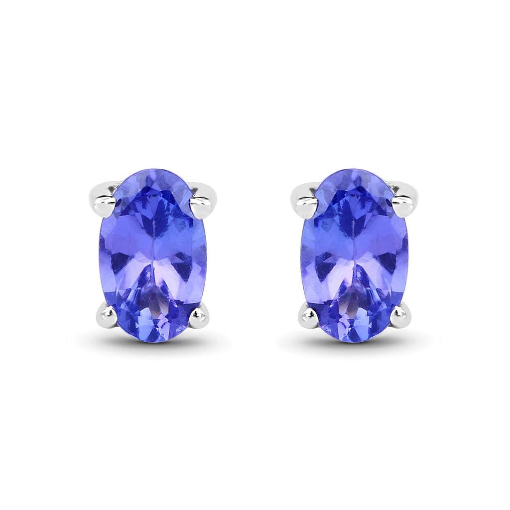 925 Sterling Silver Natural Tanzanite Stud Earrings Oval 5x3mm AAA+ Handmade Fine Jewelry Gift for Her