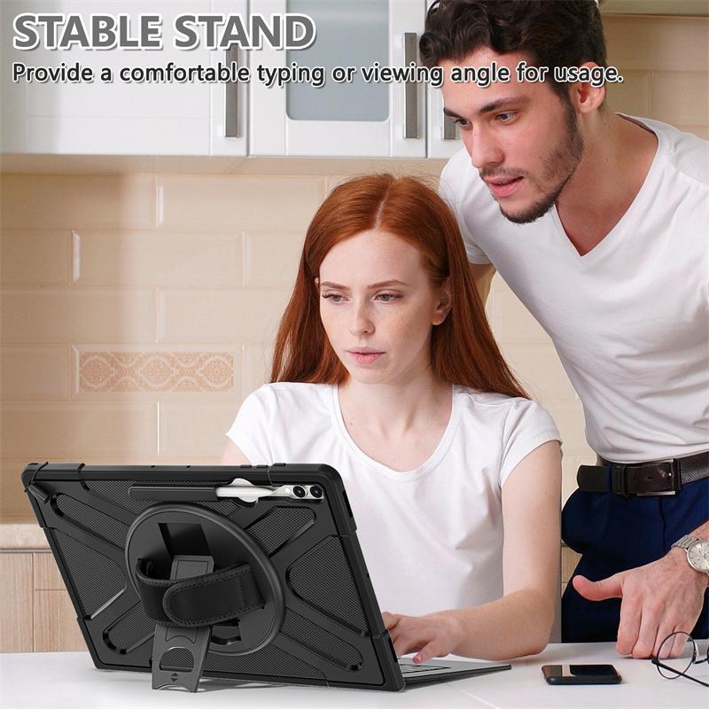 Tablet Case For Samsung Galaxy Tab S8 S9 S10 S11 Ultra 14.6 Inch SM-X900 SM-X910 Rotation Hand Ring Stand Shockproof Cover