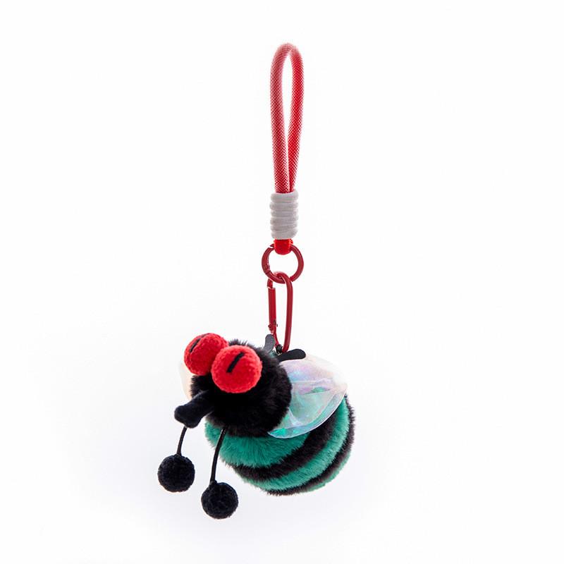 Cartoon Insect Plush Keychain Cute Toy For Students School Bag Decor