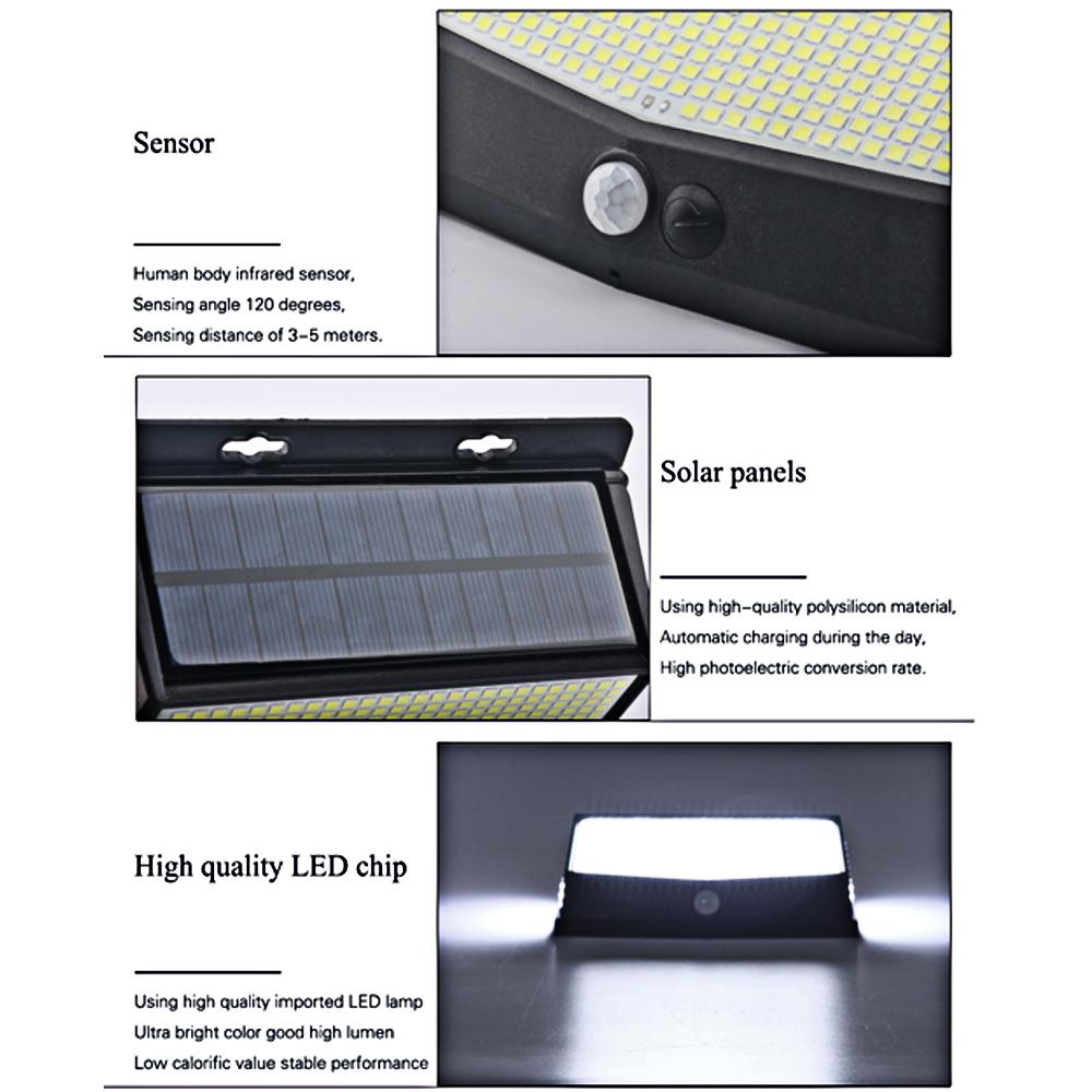 288LED Solar Light Outdoor Solar Lamp Outdoor Waterproof for Garden Decoration 3 Modes Powered Sunlight Wall Street Lights