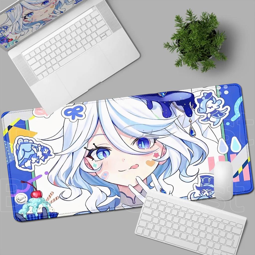 HD New Pretty Genshin Impact Furina Anime Mousepad Game Office PC Kawaii Girl Desk Mat Keyboard Mouse Pad Laptop Mice Mat Carpet