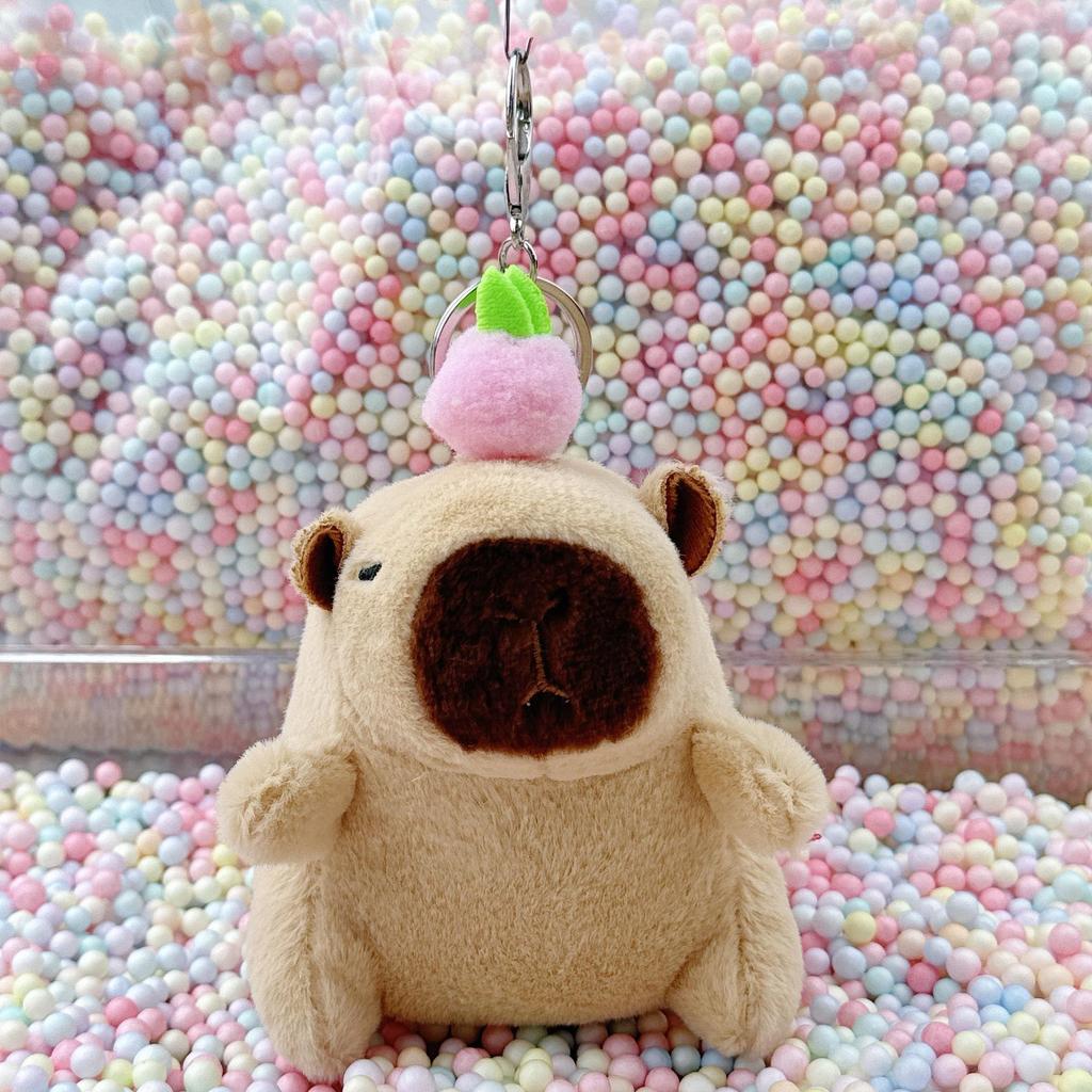 Little Red Book Capybara & Guinea Pig Plush Keychain Ornament