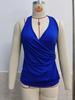 Women's Solid Color Sleeveless V-neck Halter Backless Top - Summer Style