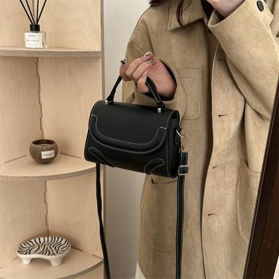 French Fashion and Fashionable Crossbody Small Square Bag Simple Texture Handbag Trendy and Fashionable Shoulder Bag Women's Bag
