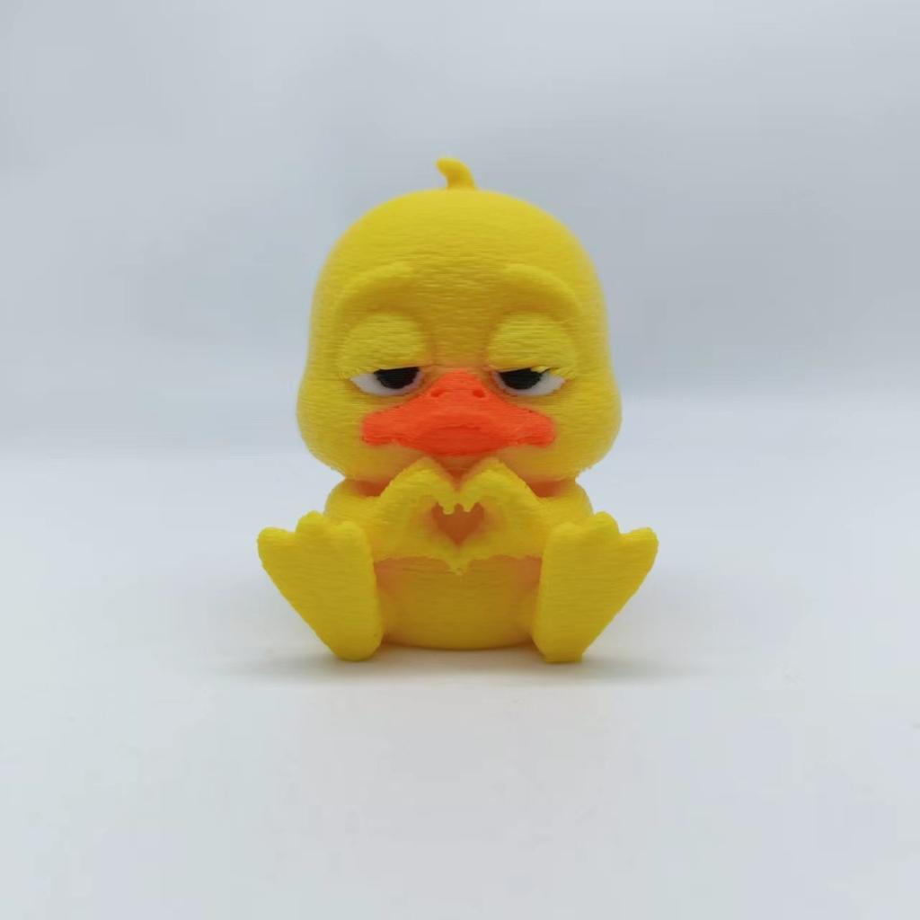 Leisure Than Love Little Yellow Duck Statue Ornament, 3D Printed Duck Sitting Leisure Statue, Funny Duck Home Decoration