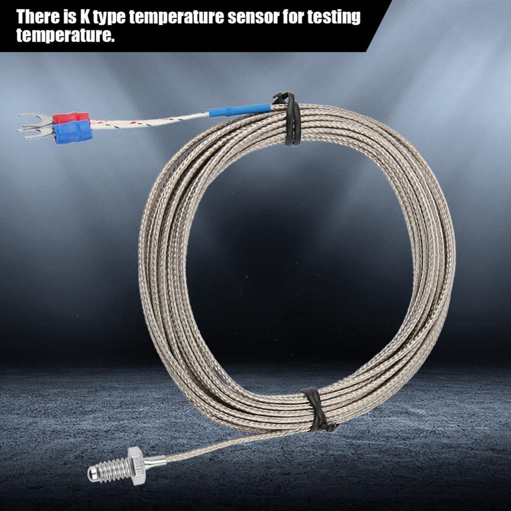 M6 Screw Thread K Type Thermocouple 2 Wire 0-400℃ Thermocouple Probe Fast Response 4M/5M Temperature Sensor 3D Printers