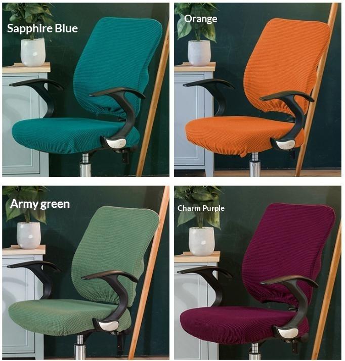 High Elastic Office Chair Covers Thicken Solid Color Computer Chair Cover Plaid Velvet Washable Armchair Cover