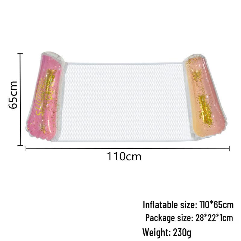 Inflatable PVC Float Recliner: Foldable Striped Swimming Bed