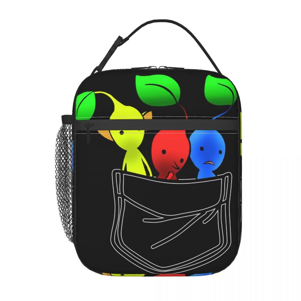 Cartoon Pikmin Animation Insulated Lunch Bag for Women Office Cooler Thermal Food Box Tote Leakproof Lunch Boxes Container