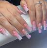 Wear Nail Special Nail Patch Nail Patch Gradual Change Milky White Ins Small Clear Fresh Wind Flower Butterfly Sticker Ins Wind