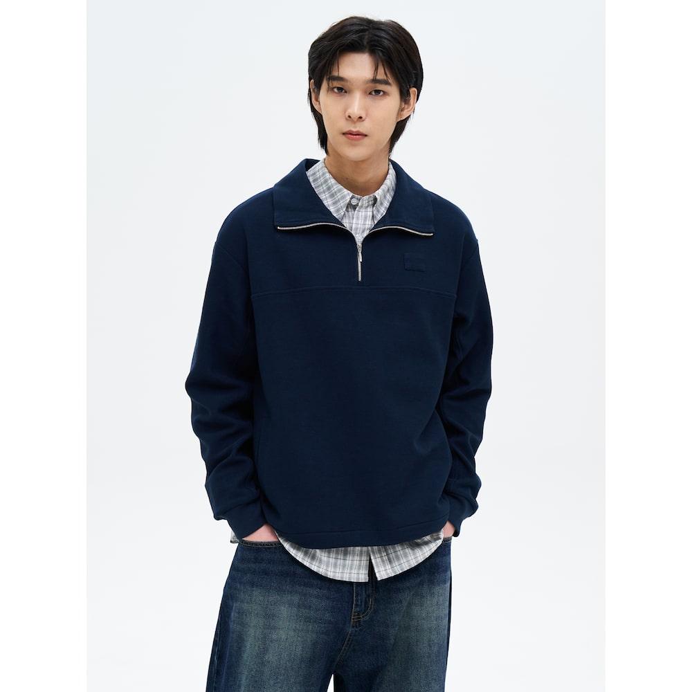 8Seconds Half-Zip High-Neck Waffle T-Shirt Navy Navy/M