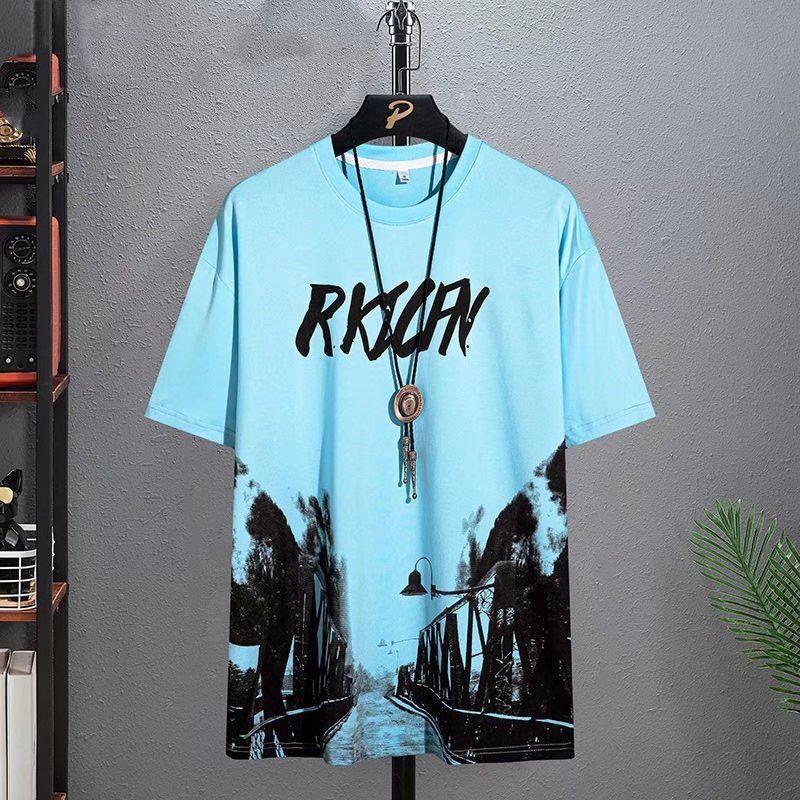 Men's 2024 Short Sleeve Loose Crew Neck T-shirt - Hong Kong Style Summer Trend