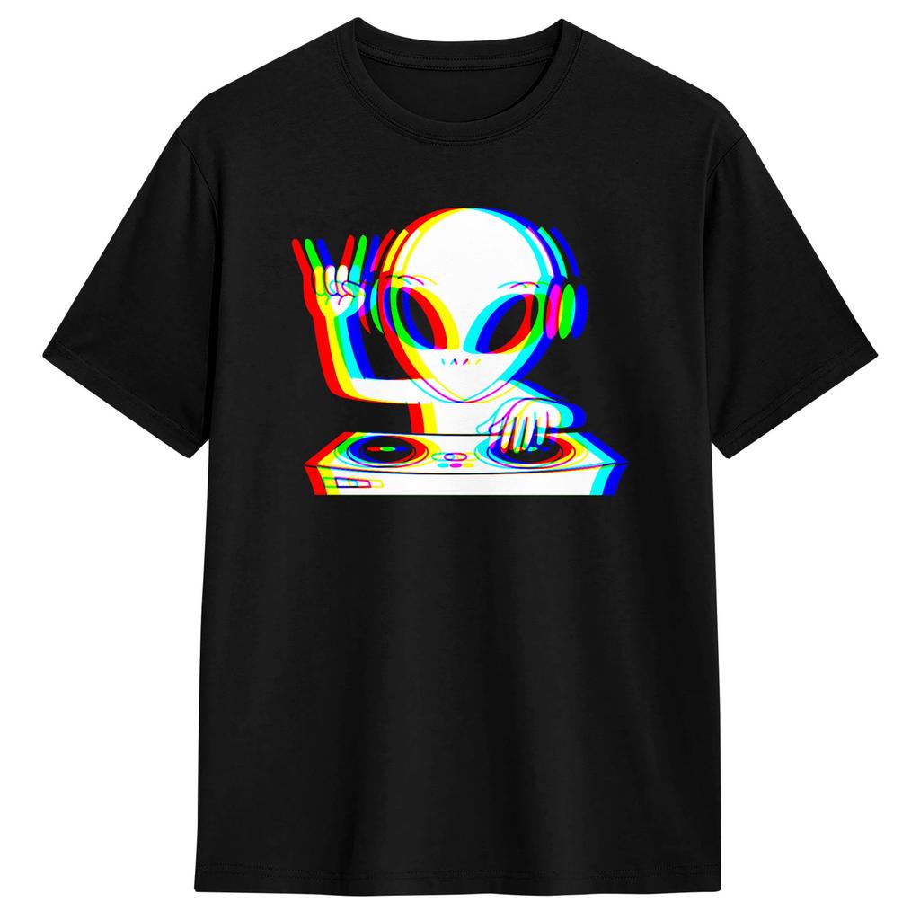 Streetwear T Shirt Summer Ghost Trippy Vaporwave Halloween Techno Rave Edm Dj Music Novelty T Shirts Cotton Tshirt Short Sleeve
