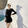 's Seaside Swimsuit Female One-piece Slimming Covering Abdomen Ins Internet Celebrity Fashion Fairy Fan Bikini