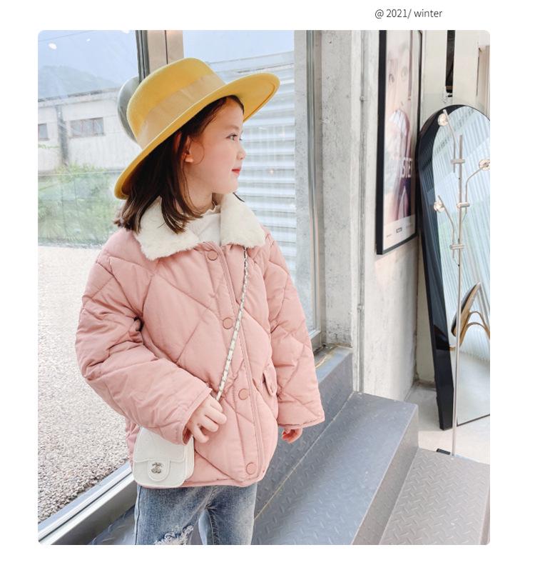 Unisex Kids' Fur Collar Cotton Padded Jacket - Warm Korean Style Outerwear for Toddlers