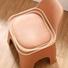 Modern Round Plastic Stool with Backrest, Multifunctional Portable Seat for Living Room, Balcony & Indoor Use, Lightweight