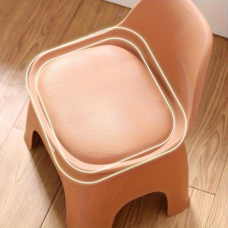 Modern Round Plastic Stool with Backrest, Multifunctional Portable Seat for Living Room, Balcony & Indoor Use, Lightweight