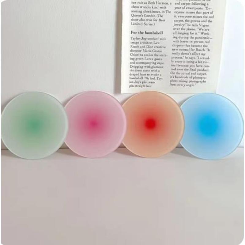 Gradient Colour Non-slip Acrylic Coasters Photo Props Bar Cafe Desktop Decorations Mug Cup Mat