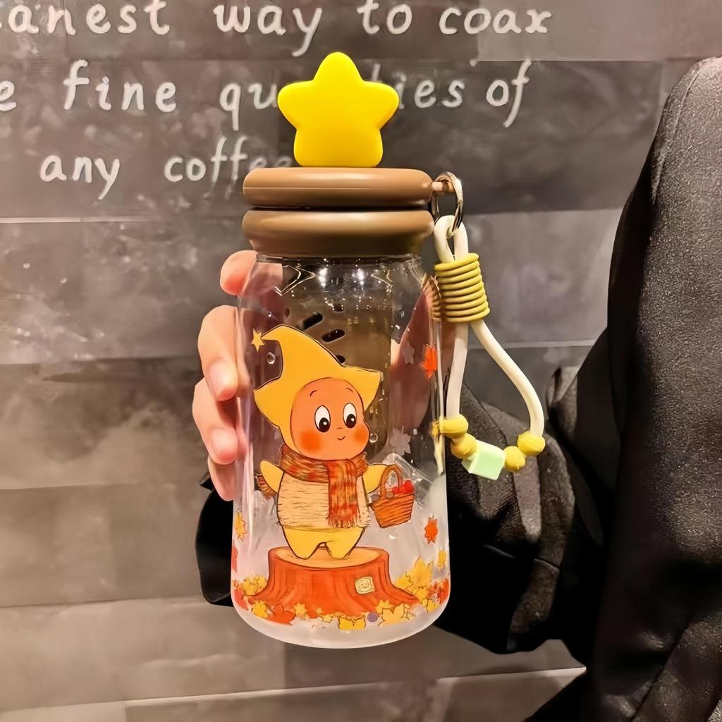 Summer Star Cartoon Straw Cup - Cute Portable Tea Infuser for Girls