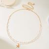 Double Layer Metal Waist Chain for Women Exquisite Imitation Pearl Starfish Pendant Belly Chains Beach Sexy Bikini Body Jewelry