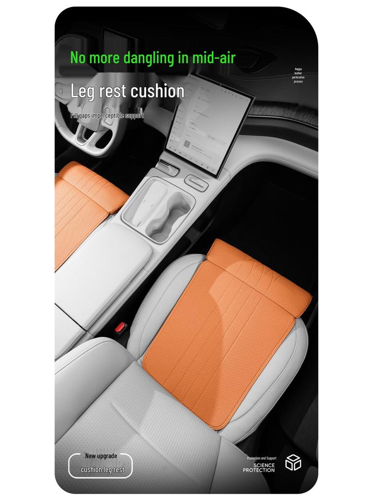 AITO M5-M9 Car Seat Cushion with Leg Rest, Breathable Footrest, and Lumbar Support