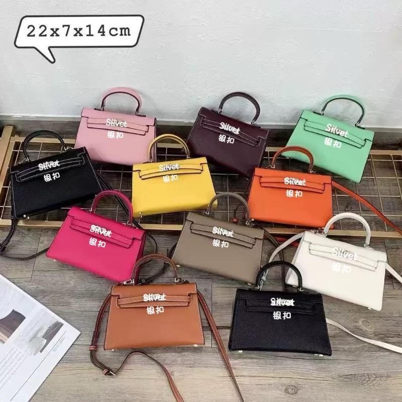 New trendy second-generation mini Kelly bag shoulder messenger bag niche contrasting handbag