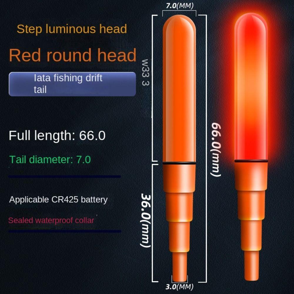 

1pc Luminous LED Fishing Float Top Induction Night Fishing Float Top Night Fishing Red light-Round Head