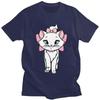 Male Marie Cartoon Cat T Shirt Short Sleeve Cotton Tshirt Trendy T-shirt Leisure Tee Tops Oversized Apparel Unisex