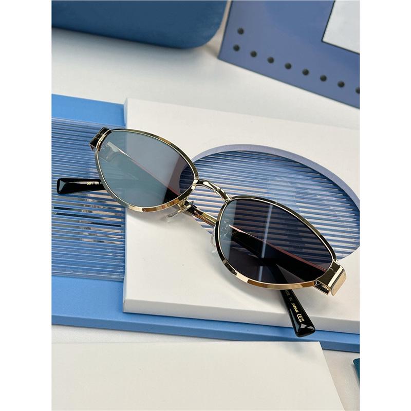 Ni Ni Gold Cat Eye Retro Sunglasses, Unisex Round-Square, Myopia-Compatible