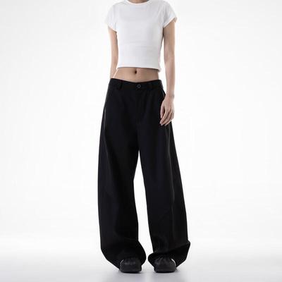 ICH MODE Women's American Style Loose Wide-Leg Casual Suit Pants