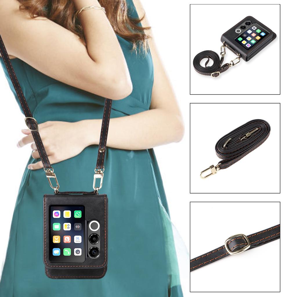 Pentru Husă ZTE nubia Flip2 5G Sloturi pentru Carduri Husă de Telefon din Piele cu Șnur