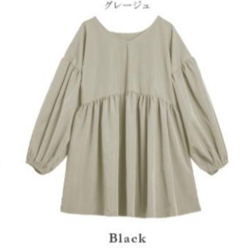 

Зарубежный японский стиль осенний пуловер с круглым вырезом белый свободный рукав три четверти скрывающий живот кукольная рубашка подчеркивающая фигуру рубашка топы Light gray XL