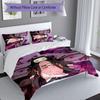3pcs Demon Slayer characters1 pattern bedding set duvet cover set includes duvet cover &pillowcases, perfect all season bedroom decoration & gift