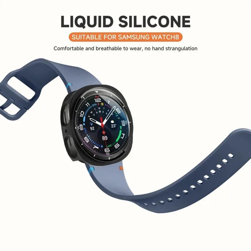 NEW Case+Silicone Strap For Samxung Galaxy Watch 8 40mm 44mm Smart Watch Bracelet Original WristBand PC Protector Watch8 Cover