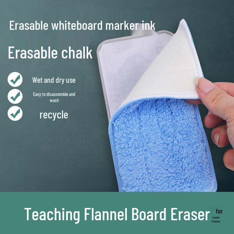 Dual-Use Dust-Free Chalk & Whiteboard Eraser with Washable Cloth
