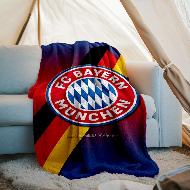 FC Bayern München logo printed throw blanket—soft,warm;versatile blanket for all seasons—perfect as &air-conditioning throw,nap blanket