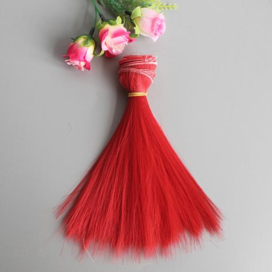 15 cm lange, gerade Kunstfaser-Perücke, Haarverlängerung für BJD SD-Puppe, Zubehör