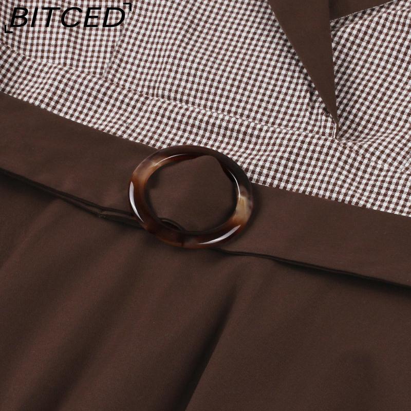 BITCED Abito Elegante Vintage da Donna con Vita Sagomata, Manica a Tre Quarti e Gonna Ampia