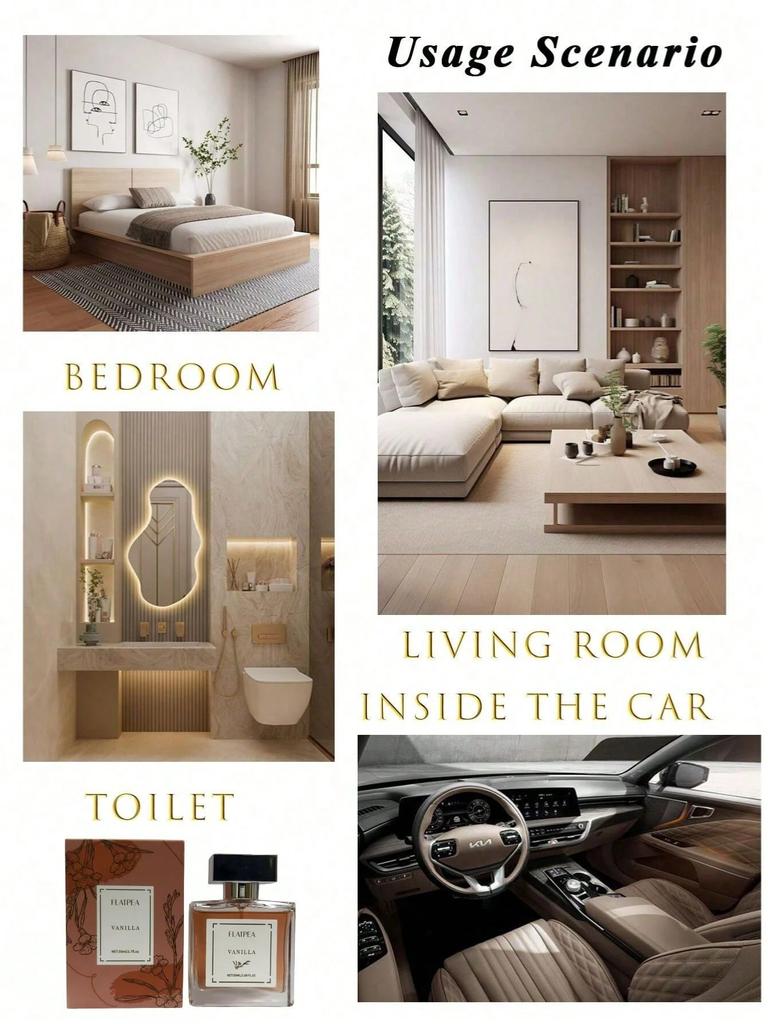 50ML Vanille Duftspray Langanhaltender Deodorant und Lufterfrischer für Wohnzimmer Aromatherapie Diffusor Luftbefeuchter Badezimmer