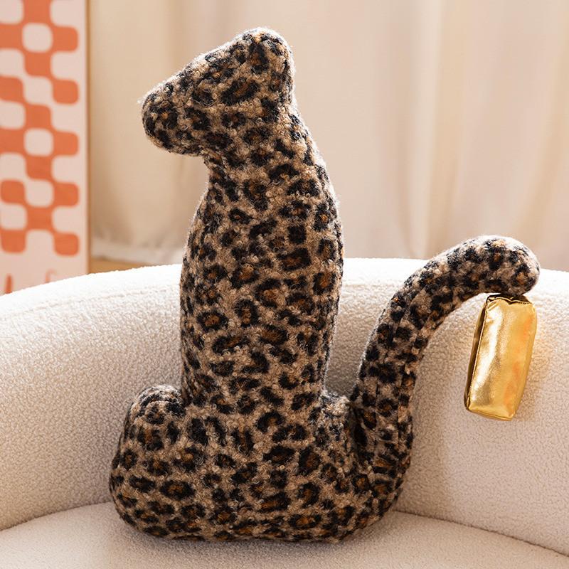 Money Leopard Plush Toy Pillow For Living Room Sofa Decor коричневый