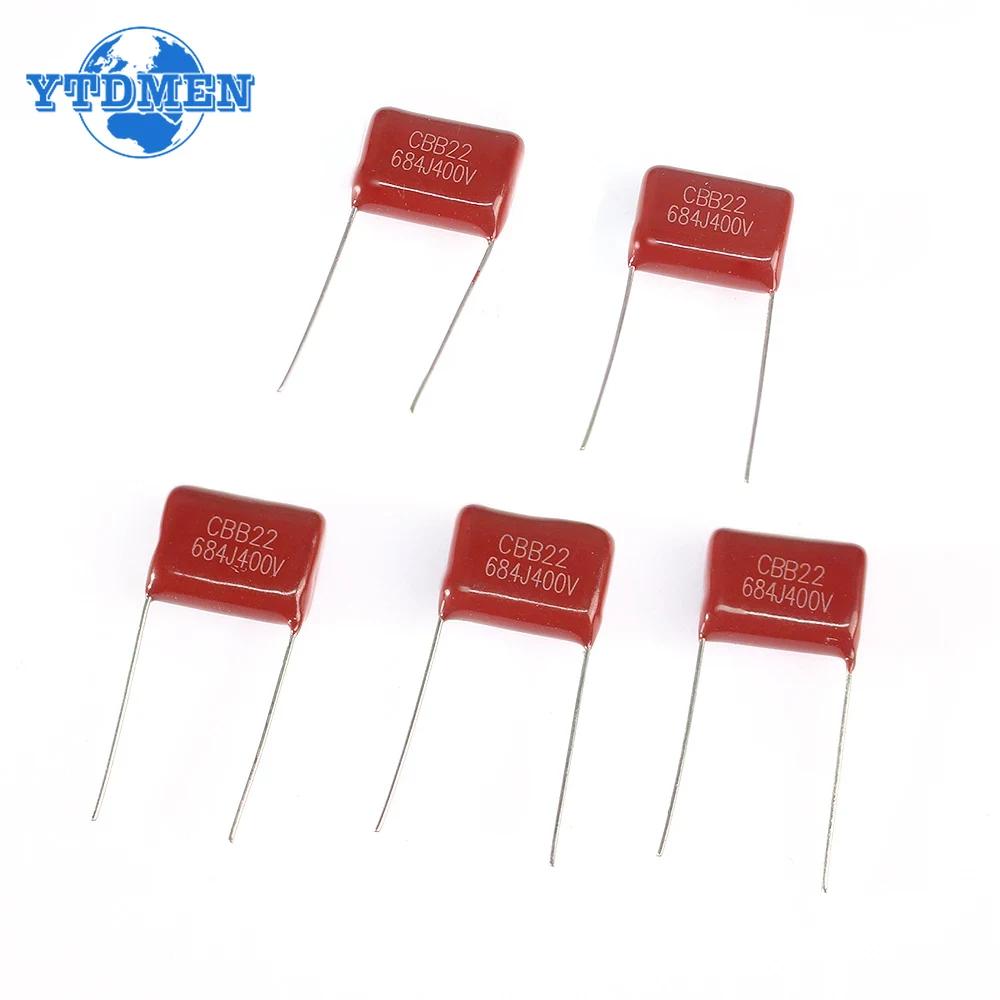 

50 шт./лот CBB Конденсатор 400 В Конденсатори з поліпропіленової плівки Набір P7.5 мм P15 мм 103J 104J 105J 223J 224J Конденсатор червоний