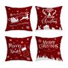 Red Christmas Digital Printed Throw Pillow Cover Home Decoration Square Cushion Pillow Cover