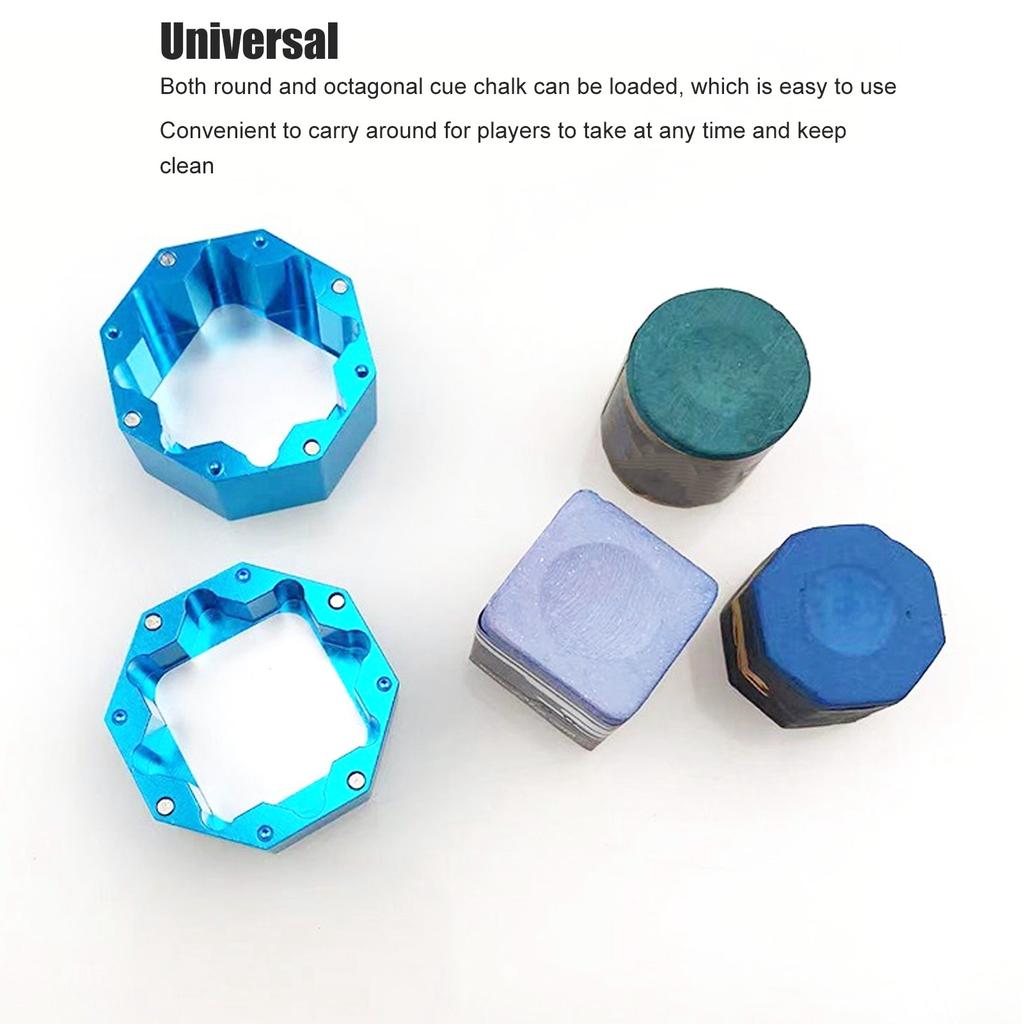 Cue Chalk Box Holder Aluminium Alloy Octagonal Billiard Chalk Case for Billiards Accessory