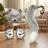 Furry Fox Costume Set for Halloween Cosplay and Themed Photoshoot with Adjustable Belt and Soft Tail for Men