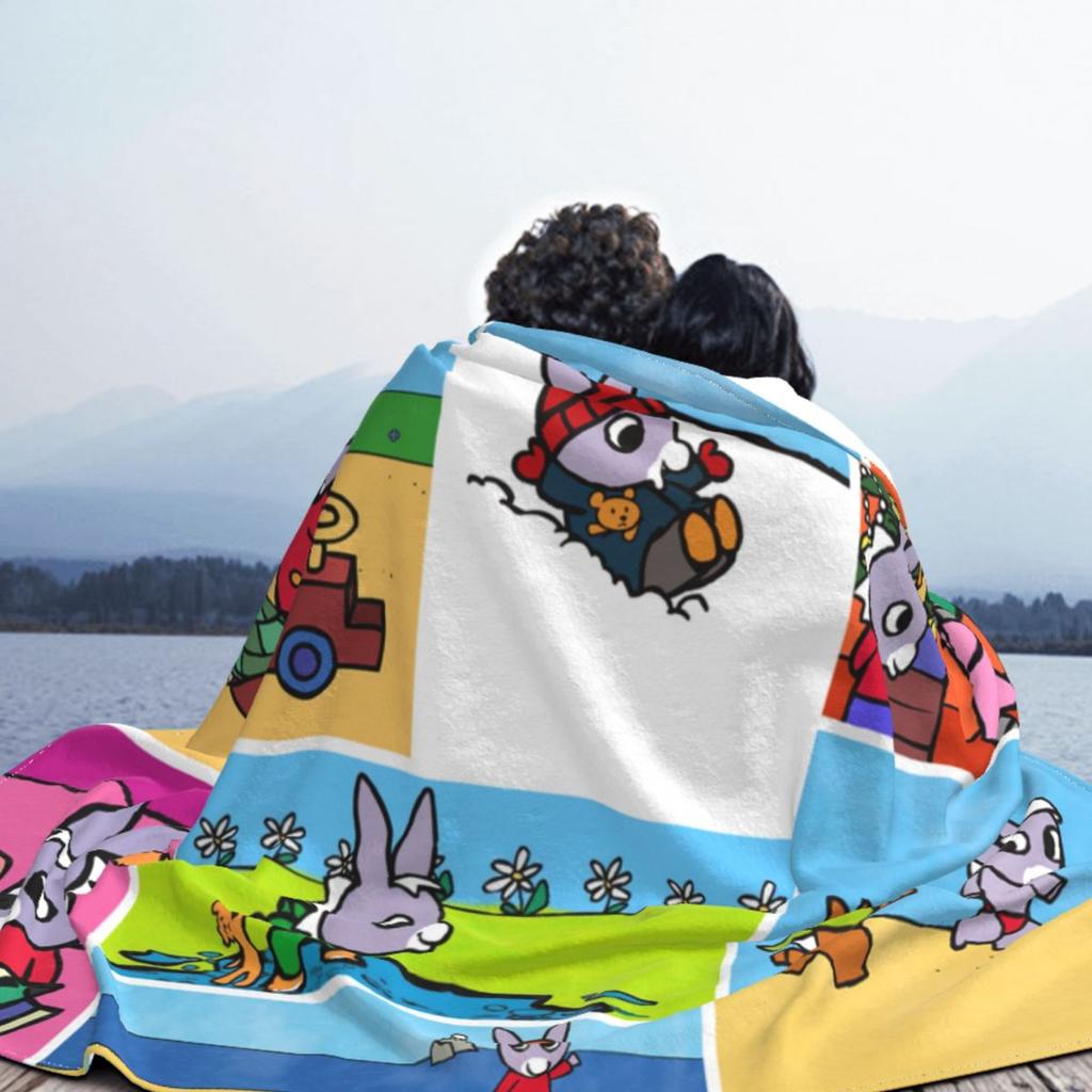 Trotro Collage Blanket Fleece Autumn Winter Cute Cartoon Portable Super Soft Throw Blanket for Sofa Office Plush Thin Quilt