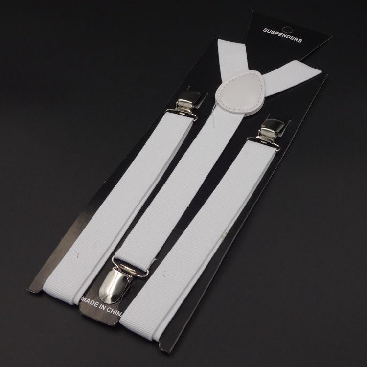 Unisex 2.5cm British Pink Y-Back Elastic Suspenders, Versatile & Multi-Color