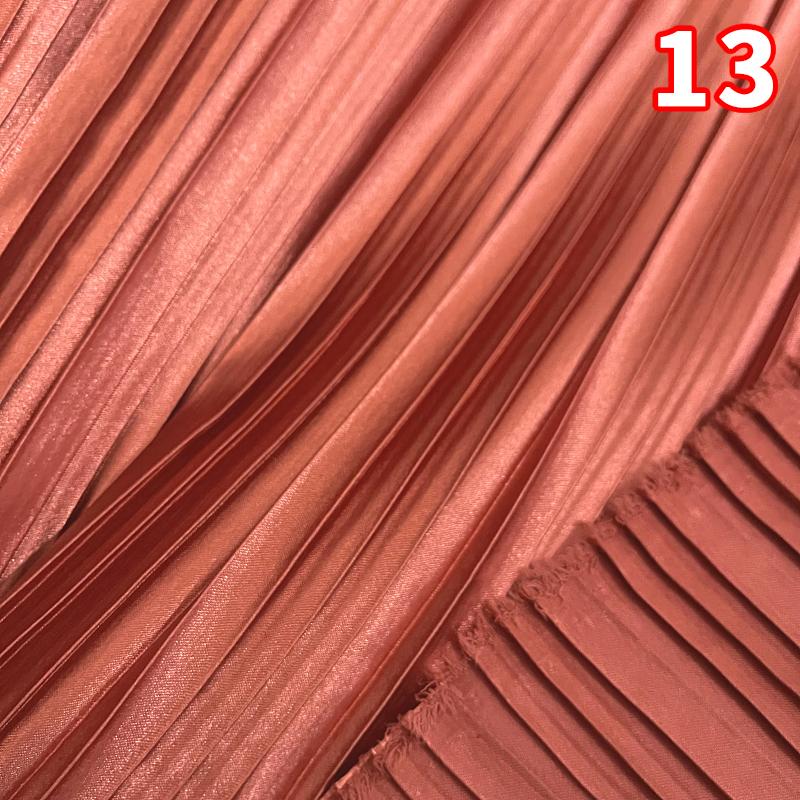 Pleated Satin Fabric By Meter for Needlework Dress Skirt Costume Clothes Diy Sewing Cloth Soft Glossy Smooth Plain White Pink