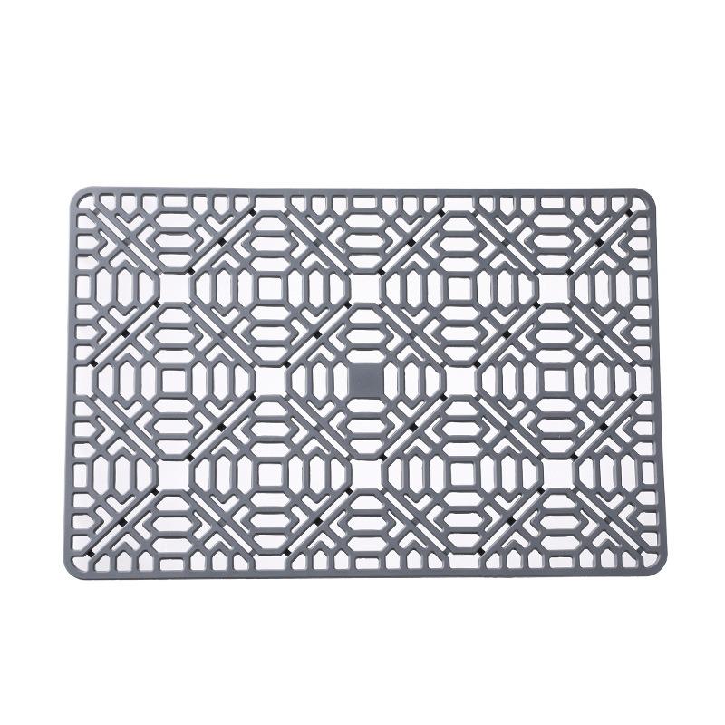 Silicone Hollow Drainage Heat Insulation Mat Square Sink Mat for Kitchen Sink Bottom Anti-scratch Anti-drop