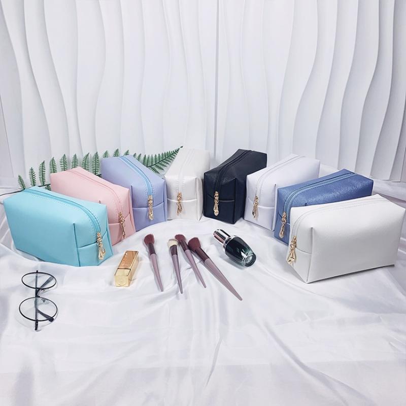 1pc PU Leather Cosmetic Bag Portable Toiletry Bags Waterproof Travel Make Up Bags for Women S/M/L Cosmetic Organizer Bags
